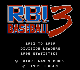 R.B.I Baseball 3 Title Screen